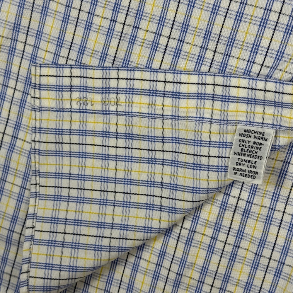 Ralph Lauren Mens Plaid Button Down Shirt Blue Yellow Classic‎ Fit 17 32/33 - Picture 8 of 10